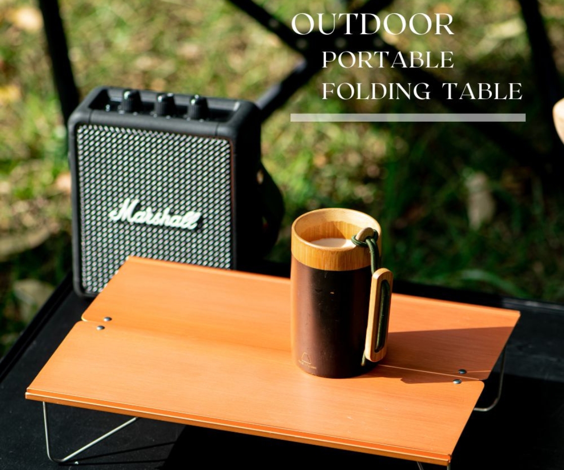 滿尼爾輕量摺疊桌 - 玫瑰金